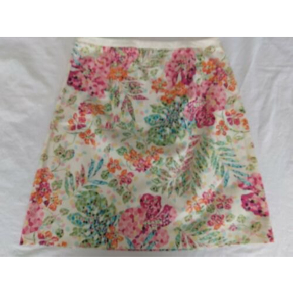 Talbots Petites A Line Skirt Floral Side Zip Womens Size 10 - Picture 5 of 8